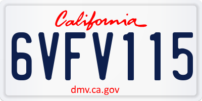 CA license plate 6VFV115