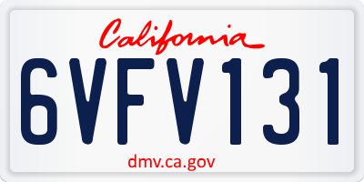CA license plate 6VFV131