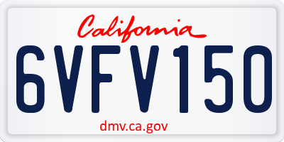 CA license plate 6VFV150