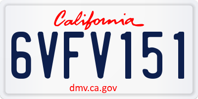 CA license plate 6VFV151