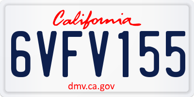 CA license plate 6VFV155
