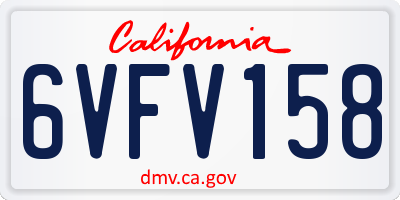 CA license plate 6VFV158