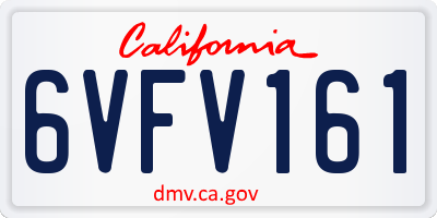 CA license plate 6VFV161