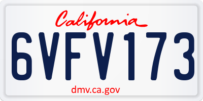 CA license plate 6VFV173