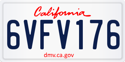 CA license plate 6VFV176