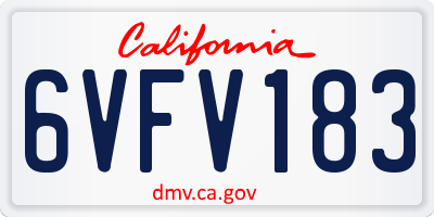 CA license plate 6VFV183