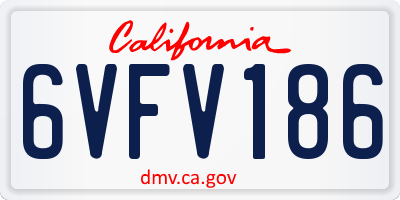 CA license plate 6VFV186
