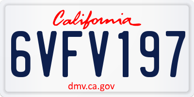 CA license plate 6VFV197