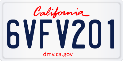 CA license plate 6VFV201