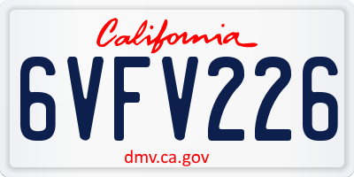 CA license plate 6VFV226