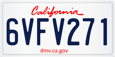 CA license plate 6VFV271