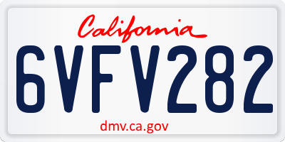 CA license plate 6VFV282