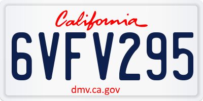 CA license plate 6VFV295