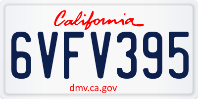 CA license plate 6VFV395