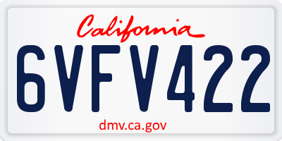 CA license plate 6VFV422