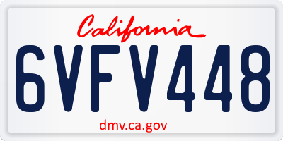 CA license plate 6VFV448