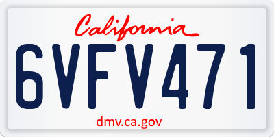 CA license plate 6VFV471