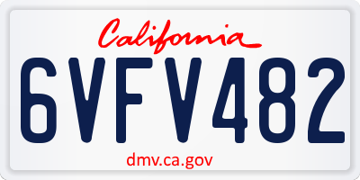 CA license plate 6VFV482