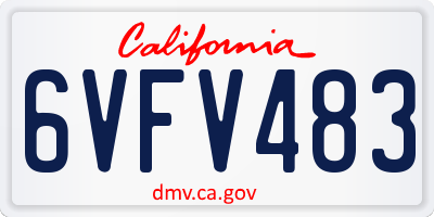 CA license plate 6VFV483