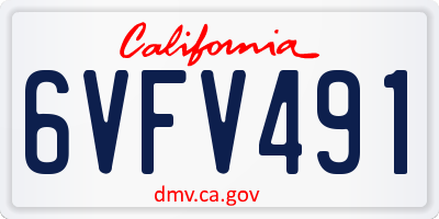 CA license plate 6VFV491
