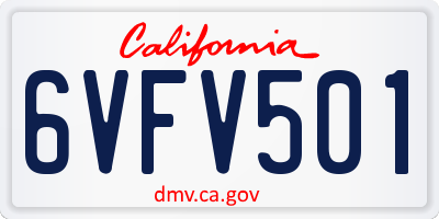 CA license plate 6VFV501