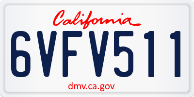 CA license plate 6VFV511