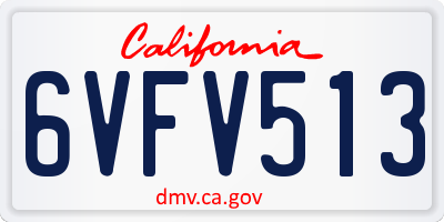 CA license plate 6VFV513