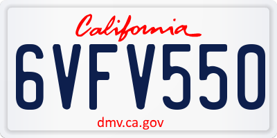 CA license plate 6VFV550