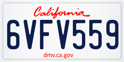 CA license plate 6VFV559
