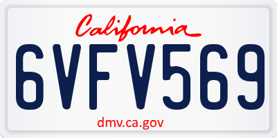 CA license plate 6VFV569