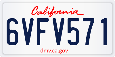 CA license plate 6VFV571