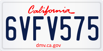 CA license plate 6VFV575