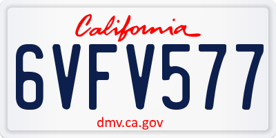 CA license plate 6VFV577