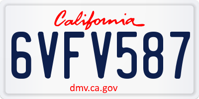 CA license plate 6VFV587