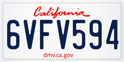 CA license plate 6VFV594