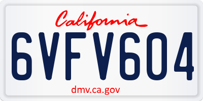 CA license plate 6VFV604