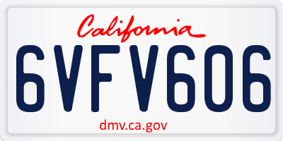CA license plate 6VFV606