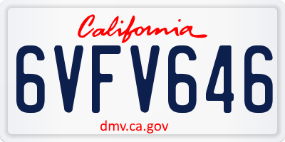 CA license plate 6VFV646