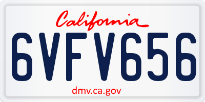CA license plate 6VFV656