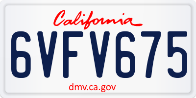 CA license plate 6VFV675