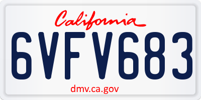 CA license plate 6VFV683