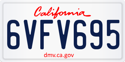 CA license plate 6VFV695