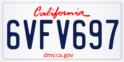 CA license plate 6VFV697