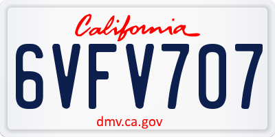 CA license plate 6VFV707