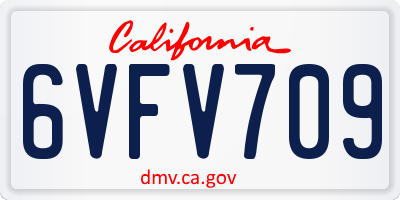 CA license plate 6VFV709