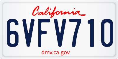 CA license plate 6VFV710