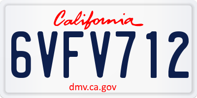 CA license plate 6VFV712