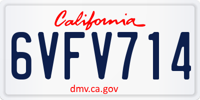 CA license plate 6VFV714