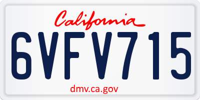 CA license plate 6VFV715
