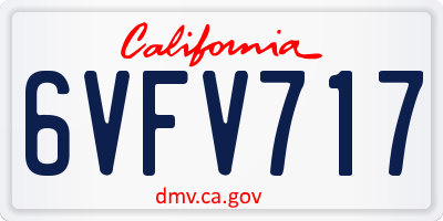 CA license plate 6VFV717